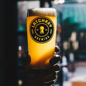 Latchkey Beer logo glass 2 Latchkey Beer logo glass 2
